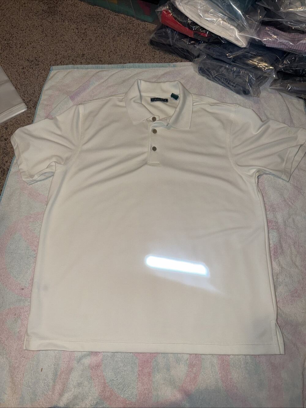 CUBAVERA CREAM COLOR GOLF POLO SHIRT